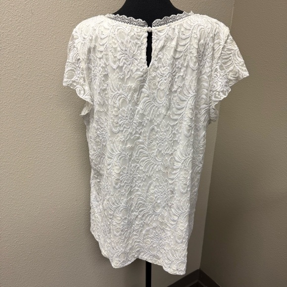 Torrid Size 3 White Lace Blouse Plus Size Boho Romantic Top - Picture 5 of 11